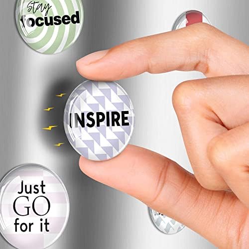 Glass Inspirational Magnets for Fridge - Funny Refrigerator Magnets - Decorative Magnets for Whiteboard - Locker Magnets for Boys and Girls - Cute Fridge Magnets for Classroom and Office - 12 PCs
