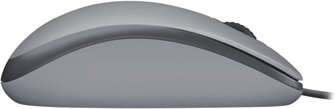 Side profile of the Logitech M110 Silent Mouse, showing its ergonomic curve