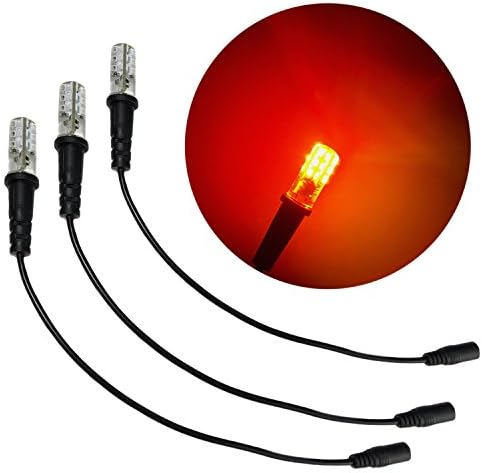 Ember Orange Led 12 Volt with Cable Socket - 3 Pack