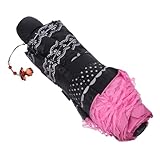 Healeved Vintage Spitzen-spitzenschirm Damen Leicht Uv-schutz Sonnenschirm Lagiger Spitze Rosa...