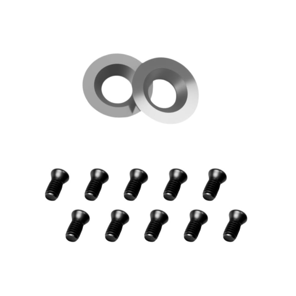 20pcs/Set Round Carbide Inserts Indexable Cutters Kit, Woodturning Blade with Screws for DIY Lathe Woodworking(12mm)