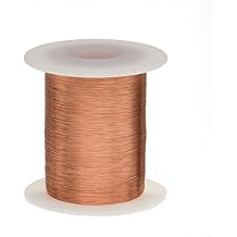 Magnet Wire, Enameled Copper Wire, 37 AWG, 8 oz, 7899 Length, 0.0049" Diameter, Natural