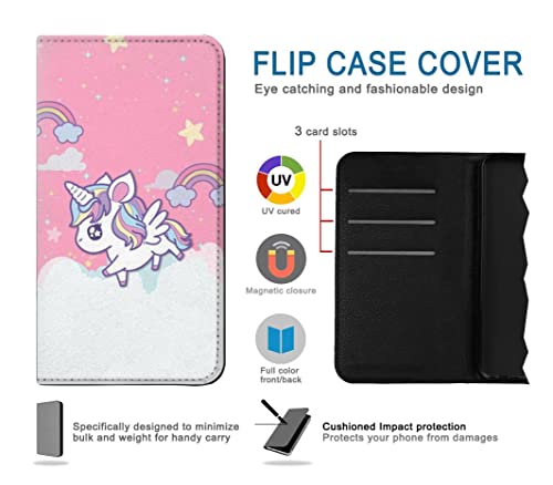 Funda de Z Fold 6 con dibujo de unicornio y tapa tipo libro 3