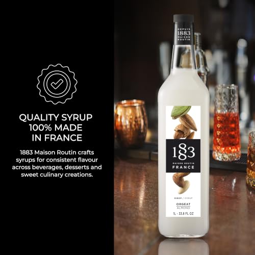 Image of 1883 Almond Syrup for Drinks, Made in France, 1 Liter Plastic Bottle