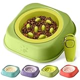 Picture of Slow Feeder Dog Bowls Ceramic Puppy Feeding Bowl for Small Dogs Cat Slow Feeder Bowl Protecting Cat and Dog Whiskers Preventing Choking with 2-in-1 Multifunctional Training Whistle