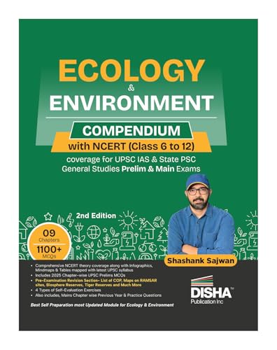 Image of Disha Ecology & Environment Compendium with NCERT (Class 6 to 12) coverage for UPSC IAS & State PSC General Studies Prelims & Mains 2nd Edn | Ecology & Environment for UPSC 2026 by Shashank Sajwan