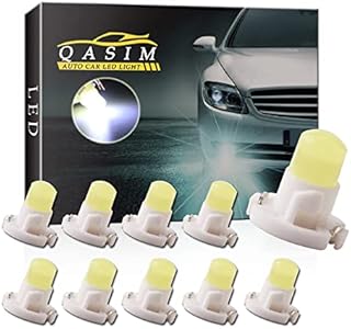 Qasim 10x T4.2 LED Bulbs COB 1SMD White for Auto Dashboard Instrument Speedometer Gauge Instrument Panel Light DC12V