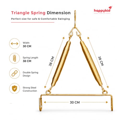 Image of Happykid Baby Cradle Set | Durable Cotton Cloth, Mosquito Net, Spring, Triangle and Window Hanger (Navy, with Bed)