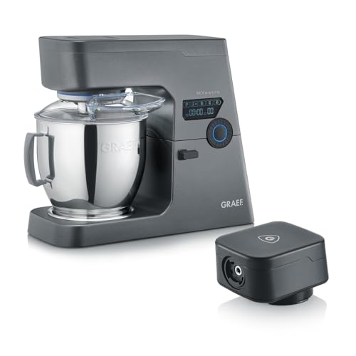 GRAEF Küchenmaschine MYestro KM7016 mit Adapter | Knetmaschine mit 7 Liter Edelstahl-Rührschüssel | Multifunktionale Rührmaschine mit flüsterleisen und effizienter 800 Watt Gleichstrommotor
