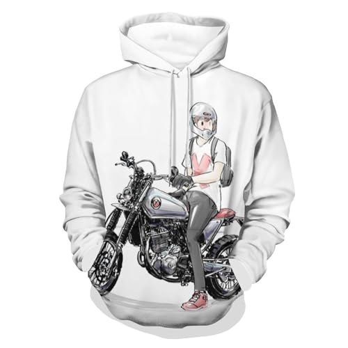Hoody sweatshirt pull pour homme femme confortable, sweat à capuche motocycliste