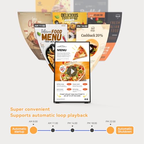 Image of Digital Signage Display, 18.5 Inch 700 Nits Ultra-Bright Digital Menu Board with CMS, Desktop Digital Signage for Business, Restaurants & Commercial Use
