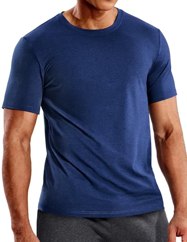 Image of MIER Mens Dry Fit T-Shirts Short Sleeve Ultra Soft Tee Tops, Crew Neck | X-Sofort Performance Tshirt for Athletic Running Workout Active Gym; Moisture Wicking & Breathable; High Stretchy
