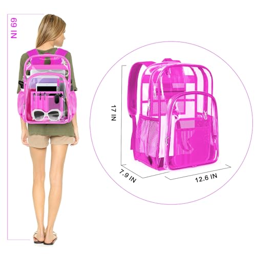 Image of PAMANO Clear Backpack Transparent Heavy Duty School PVC Bookbag See Through Bag Boys and Girls for College Work Travel Security