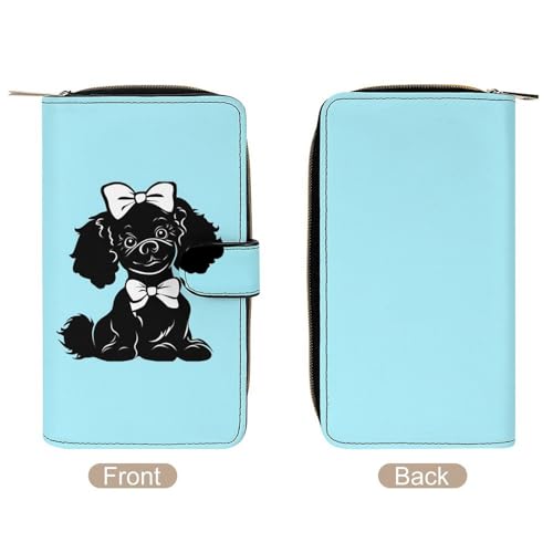 Portefeuille caniche en cuir avec porte-carte d'identité chic - 3