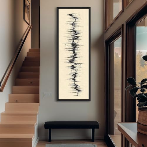 Impression toile vague noire texture design vertical