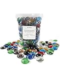 🌈 BELIEBTE GRÖßE – Mit 17-19 Millimetern haben unsere Glasnuggets in etwa die Größe eines 1-Euro-Stücks. Damit bleiben die kleinen Glassteine stets handlich beim Basteln und Dekorieren