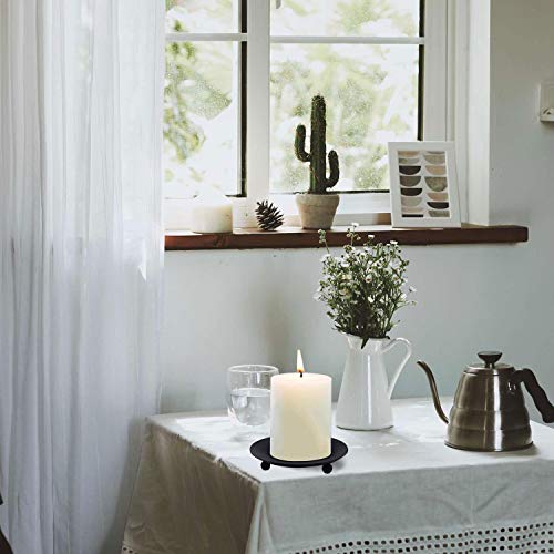 image for YiSeyruo Iron Plate Candle Holders: Decorative Iron Pillar Candle Plat