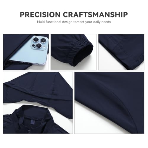 Image of Venzina UPF 50+ Sun Jacket for Men Long Sleeve Zip-up Sun Jacket with Zip Pocket, Removable Hat, Quick Dry Loose-fit UV Protection Clothing for Driving, Riding, Hiking