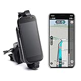 TomTom Halterung für Smartphone und App GO Navigation, 6 Monate, Halterung für Auto, Luftanschluss kompatibel mit iPhone, Samsung und Anderen mit Bildschirmen bis zu 6,2 Zoll, Schwarz