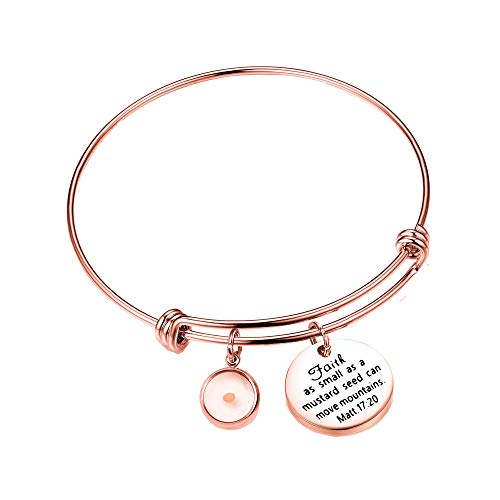 Joyeria cristiana de fe regalo inspirador original pulsera de semilla