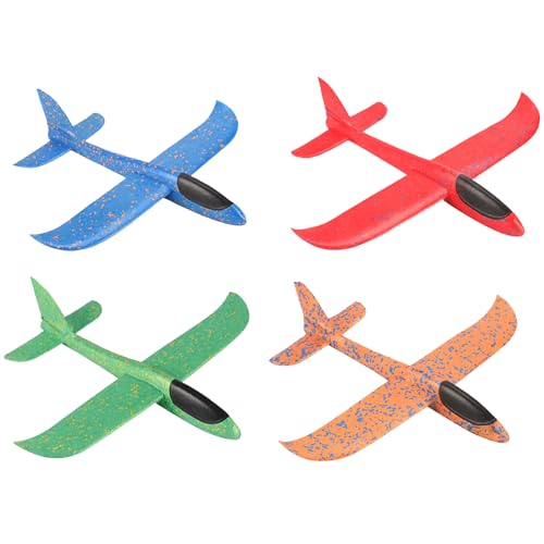 RQcMid 4 Stück Flugzeug Spielzeug Styropor Flieger für Kinder Wurfgleiter für Outdoor Spiele 24 cm EPP Flugzeuge Farben zufällig