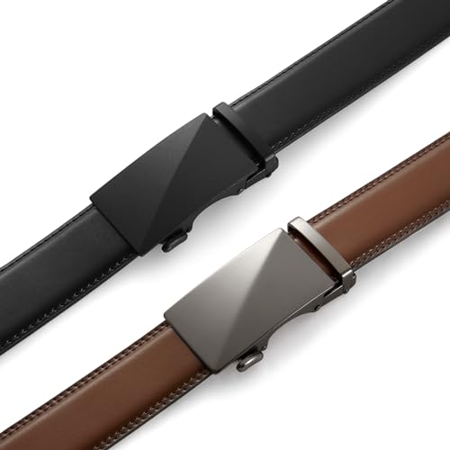 Image of CHAOREN Leather Ratchet Belt Men 2 Pack - Customizable Fit, Effortless Style (35mm)