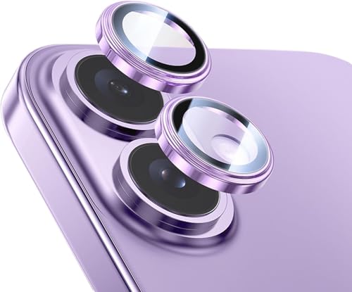 Image of Pack of 2 Titanium Camera Lens Protector for iPhone 17 Purple 9H Tempered Glass HD Clear Camera Guard Scratch Resistant Drop Protection Anti Fingerprint Case Friendly Waterproof Anti Bubble Easy Install