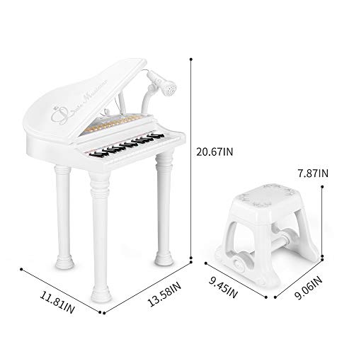 BAOLI Electronic Organ Musical Instrument Toy Set 31 Keys White Piano Play Toy