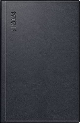 rido/idé Daily calendar model Industry II 2024 Yearly Planner, 1 page = 2 days, sheet size 7.5 x 11.2 cm, black