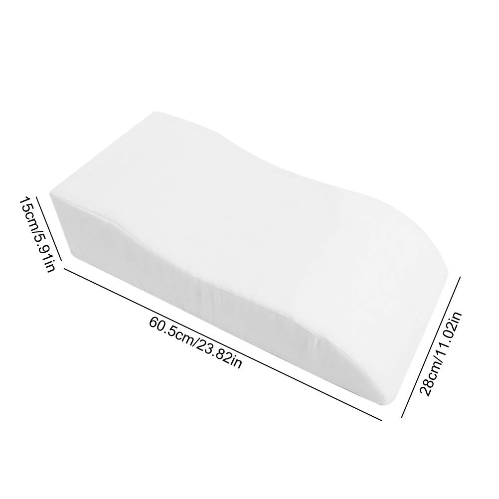 Cojín de espuma suave y cómodo, almohada de apoyo para descanso, alivio Lumbar, elevación de piernas, espalda (Blanco)
