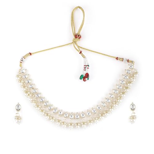 Rubans Gold Plated White Kundan Studded, Pearl Beaded Handcrafted Traditional Jewellery Set for Women & Girls, Perfect for any Festive & Wedding Occasion (B0D6RWN1TN) Amazon Price History, Amazon Price Tracker