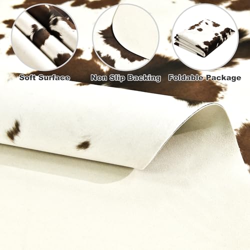 Tapis imprimé vache Easycozy pour salon | Décoration style western