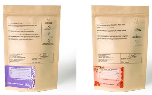 Image of Jaivik Uttarakhand Fragrant Lavender Flower Buds, Rose Petals (100g Each), Unique Blend Crafted Loose Leaf Tea for Chai Lovers Across India, Combo (Pack of 2)