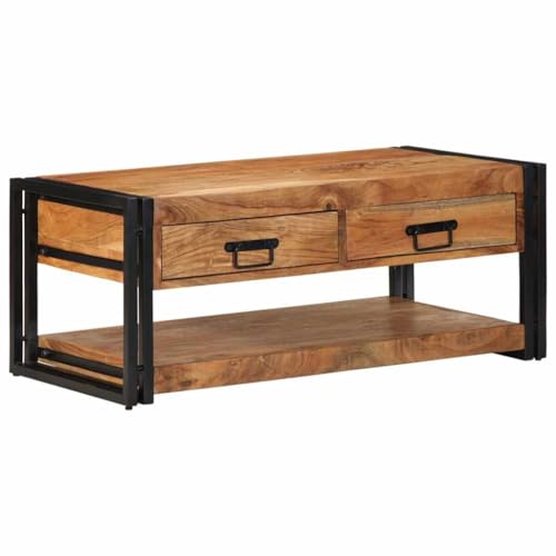 vidaXL Mesa de Centro Madera Maciza de Acacia 90x50x38 cm, Mesa Auxiliar, Mesa de salón, Mesa Decorativa, mesita de sofá, mesita de Centro