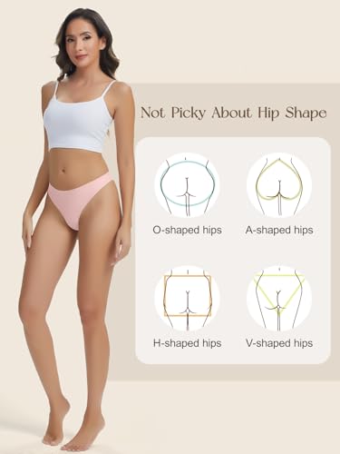 Image of Seamless Camel Toe Thongs for Women Invisible Thong Panty Liners No Show Camel toe G-Strings Workout Underwear