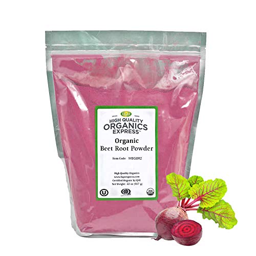 Beet Root Powder | by HQOExpress | USDA Certified Organic | Resealable 2lb bag | Beetroot | Raw | Non GMO | Nitric Oxide Booster | Lab Tested | Raw | Non-GMO | Kosher | USA