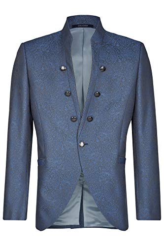 Wilvorst - Giacca da sposa Winston in jacquard bicolore blu medio 2020 Blu 54