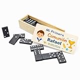 Personalizzate Lote 5 Dominó Personalizado de Madera con Caja – Detalles para Comunión y Boda – Regalo Original Invitados – Personalizable con Nombre y Fecha