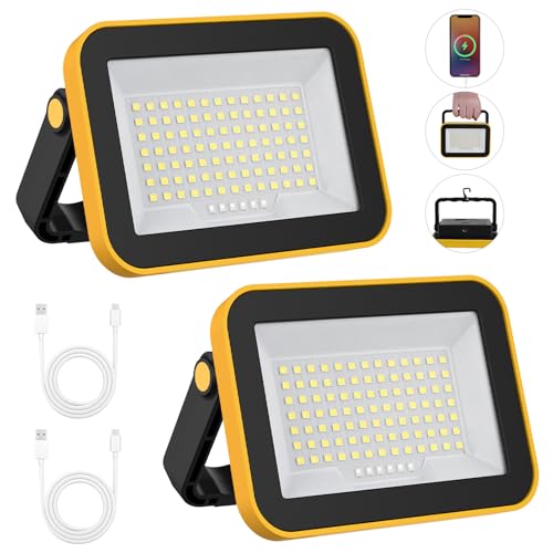 Projecteurs de chantier T-SUNUS rechargeables super lumineux 5 modes d'éclairage atelier