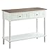 Convenience Concepts French Country 2 Drawer Hall Table with Shelf, Driftwood/White