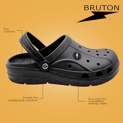 Image of BRUTON Unisex EVA Sandals | Lightweight Clogs with Adjustable Back Strap | Breathable Anti-Slip Casual Sandals for Walking, Beach, Travel & Daily Wear
