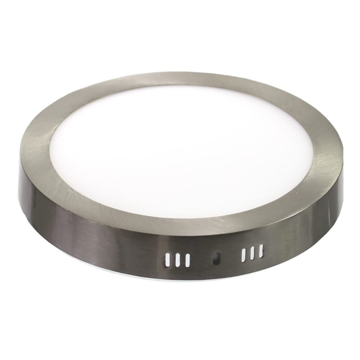 Jandei - Pack x5 Downlights Plafones LED 12W Redondo De Superficie, Ø 175 milímetros, Luz Blanca Fría 6000K, 960 Lúmenes, Aro Color Acero. Perfecto para Iluminar Oficinas, Salones, Cocinas, Baños