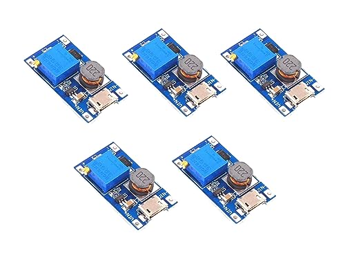TECNOULAB 5 uds 2A Booster DC DC Elevador 2/24V a 5/12/28V Micro USB MT3608 reemplazar XL6009