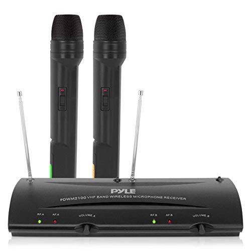 Pyle VHF Wireless System-Rack Mountable 8 Channel Cordless Set w/ 8 Handheld Microphones, Mixed 1/4