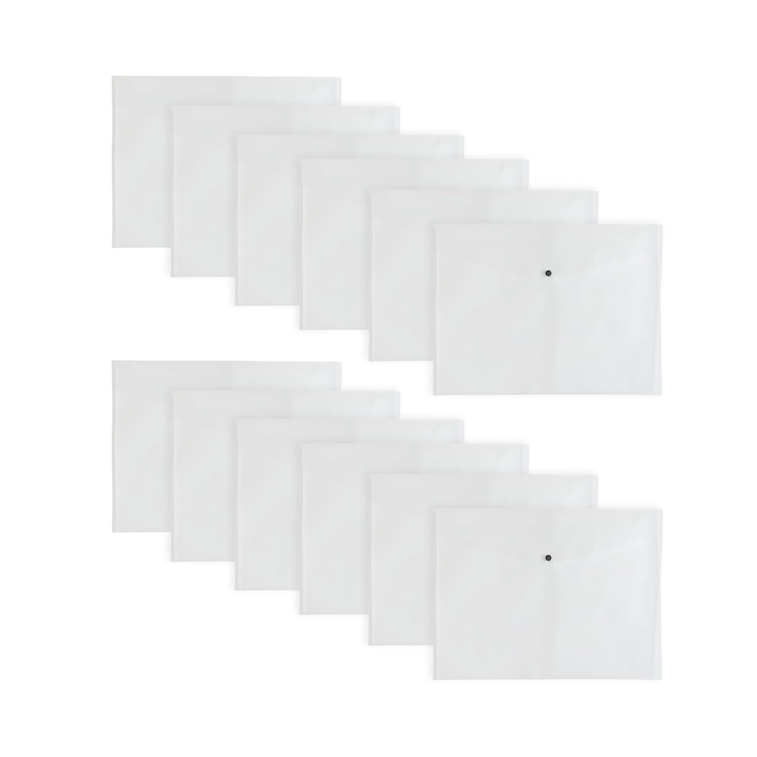 Pack of 12 Clear Janrax A3 Wallets – Strong Polypropylene Document Folders with Press‑Stud Fastening, Holds 150 Sheets — image 1