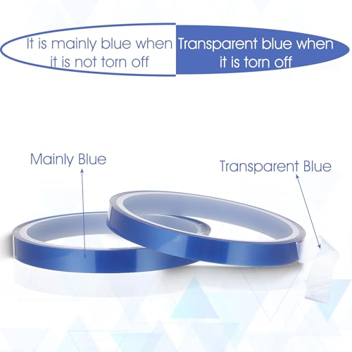 Image of 6 Rolls Blue Heat Sublimation Tape High Temperature Resistant No Residue Heat Transfer Tape for Sublimation Press Vinyl Fixing of Electronic Parts During Processing (10mm x16m)