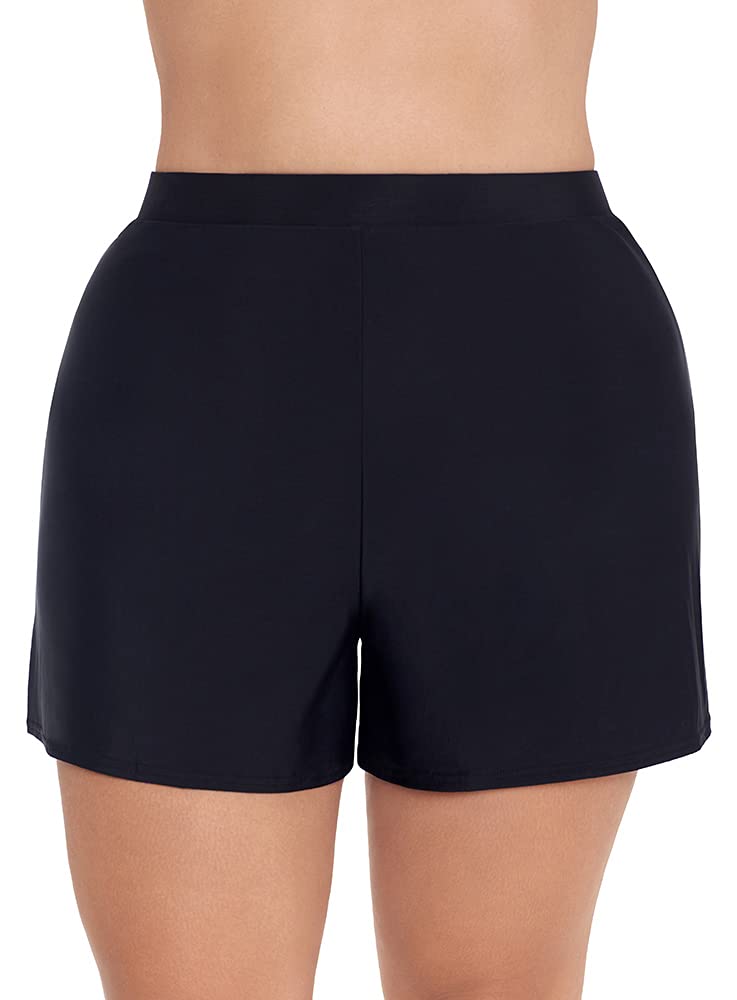 Women's Swimwear Plus Size Tummy Control High Waistline Swim Shorts Bathing Suit Bottom-image-15