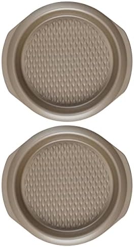 Salter COMBO-8226 Olympus 30 cm Cake Tin - Set of 2 Non-Stick Round Baking Tin, Large Baking Trays with Textured Base, Sponge Cake Pan, Carbon Steel Bakeware, PFOA-Free Quiche Pan, Twin Pack, Gold