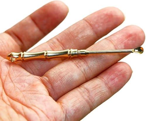 Image of Khedu FabMultifunctional Ear Spoon Toothpick Tool with Keychain| Folding Type Ear Wax Removal Tool|Double-use Copper Ear Keychain| Brass Ear Picks|Ear Digging|Old-Fashioned Pure Copper Combination Integrated Toothpicks for Picnic Camping Traveling (PACK OF 1)