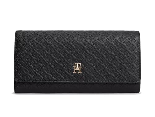 【新品】トミーヒルフィガー   財布 レディース aw0aw16584bds-black-gold トミーヒルフィガー TOMMY HILFIGER POPPY LARGE ZA 長財布